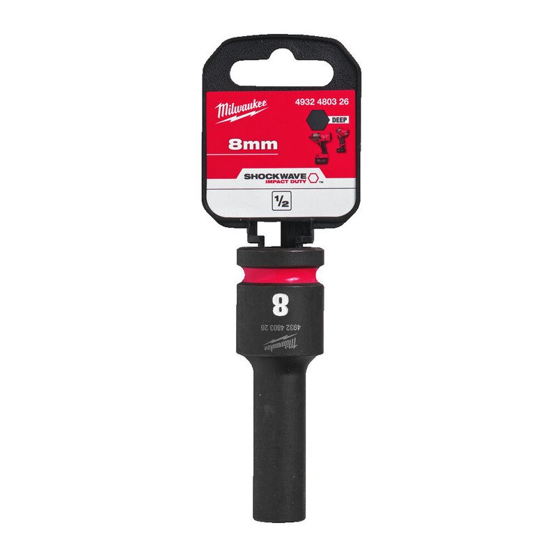 Milwaukee Shockwave 1/2″ Impact Duty Impact Sockets – Deep – Select Size