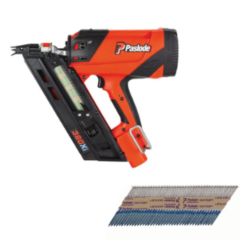 Paslode IM360XI Framing Nailer Kit With a Box of 3.1x63mm Ring Nails 2200 (141073)