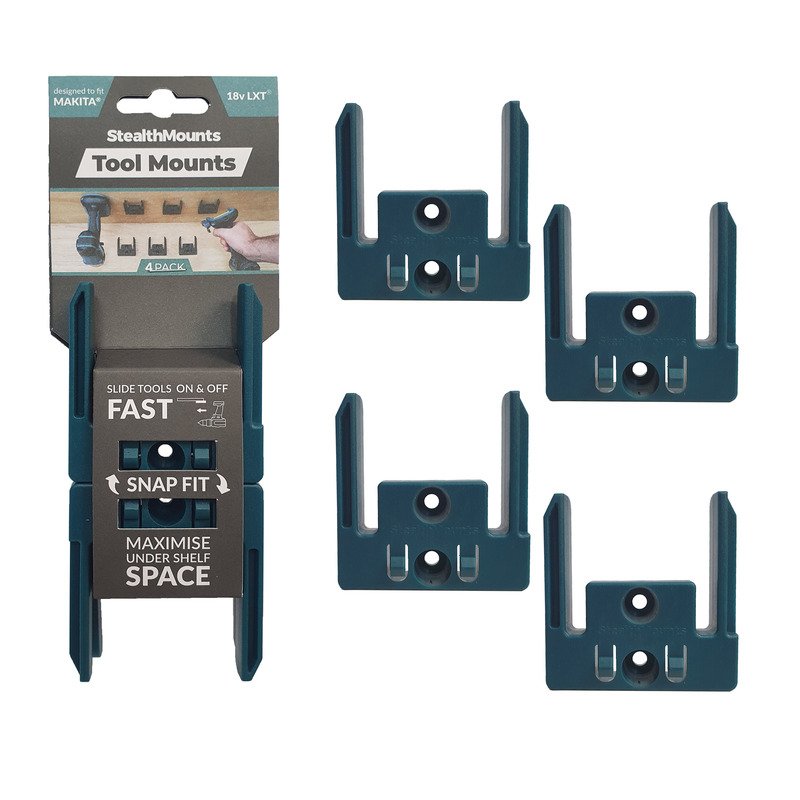 StealthMounts 4 Pack Tool Mounts for Makita 18V LXT Tools – Blue