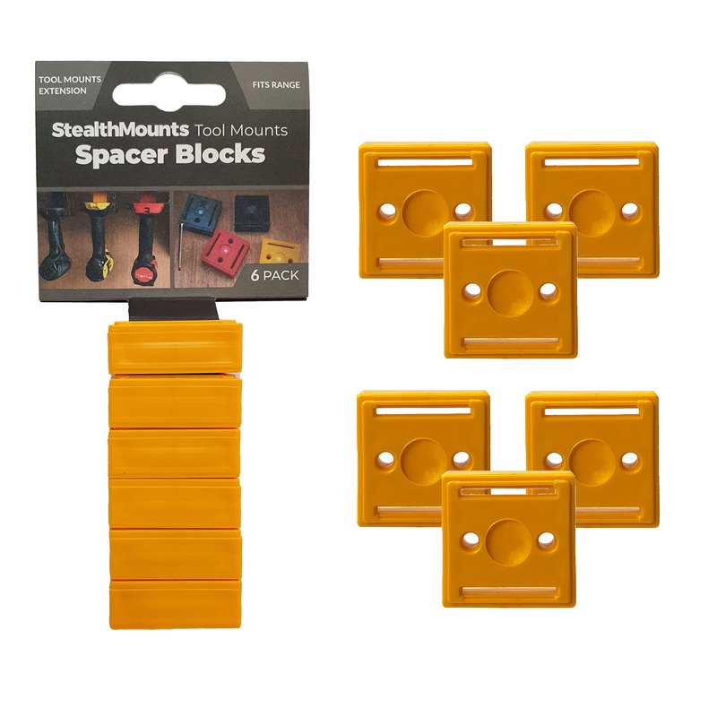 StealthMounts 6 Pack 12mm Spacer Blocks for Tool Mounts – Yellow
