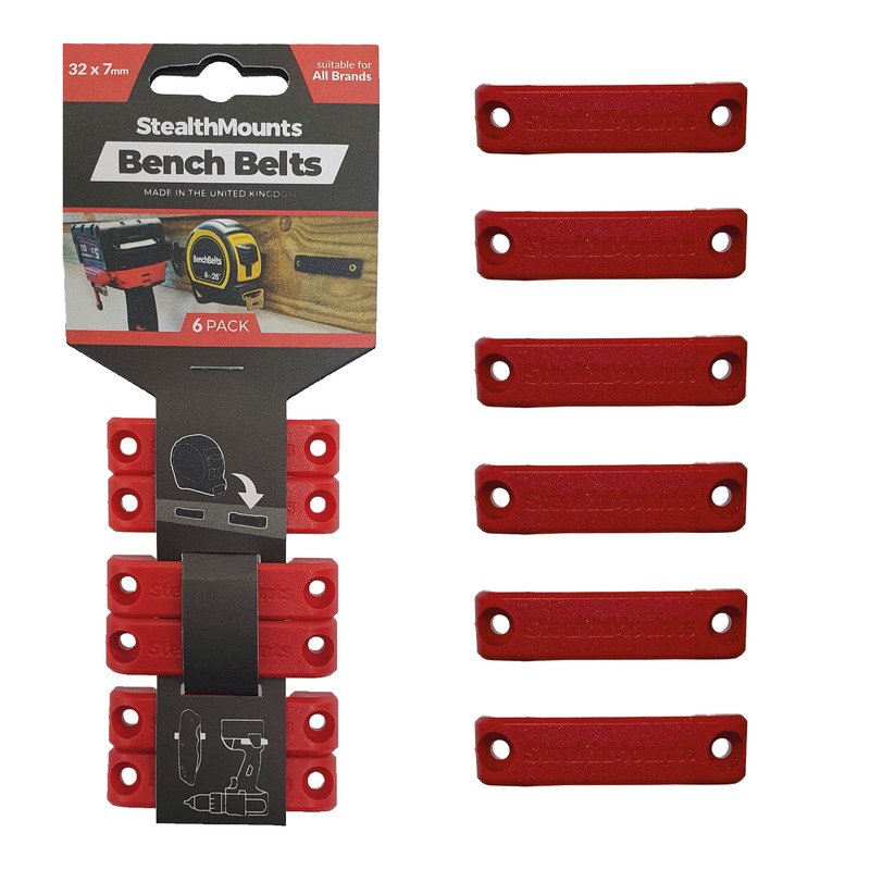StealthMounts 6 Pack Bench Belts – Red