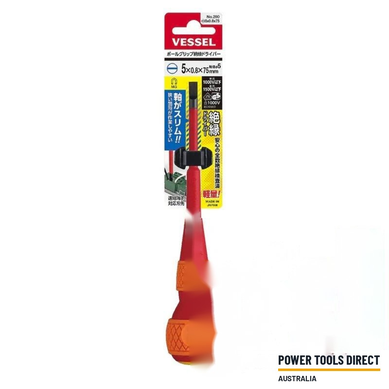 Vessel Ball Grip Insulated Screwdriver No.200 5×0.8×75 125841