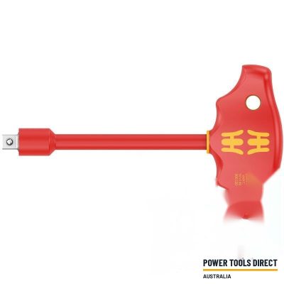 Wera 410 i VDE B VDE-insulated T-handle adapter screwdriver for 3/8″ sockets, 3/8″ x 130 mm