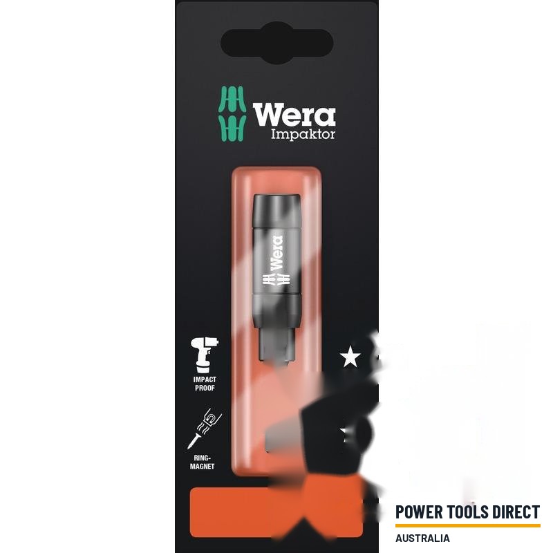 Wera 897/4 IMP R SB Impaktor Holder with Retaining Ring and Ring Magnet, 1/4″ x 75 mm