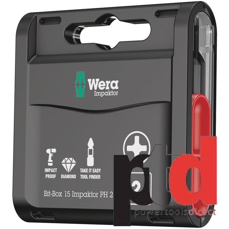 Wera Bit-Box 15 Impaktor PH, PH2x25 mm -15pc