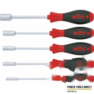 Wiha 01034 Nut Driver Soft Finish Screwdriver Set – 5 Piece