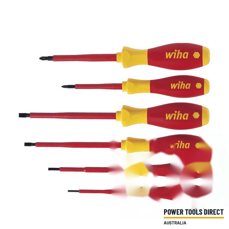 Wiha 25477 6pc Screwdriver Set SoftFinish® Electric